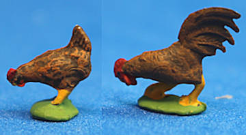 (image for) Chicken and rooster - 1/2 scale