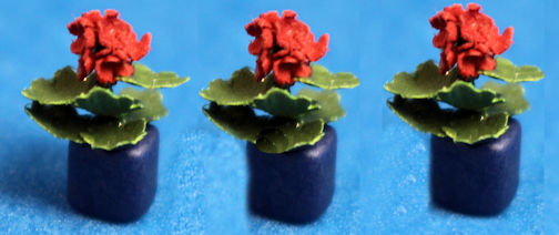 (image for) Flower in vase - set of 3 - 1/2 scale