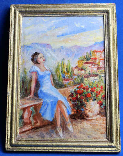 Painting Woman on a bench (image for) Painting Woman on a bench