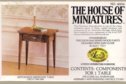 (image for) Hepplwhite serpentine table - kit
