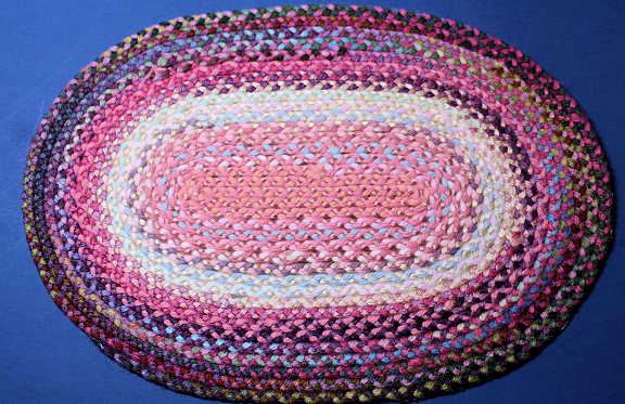 Hand braided rug - "Cat's Meow" - Click Image to Close