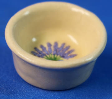 (image for) Bowl - pottery - lavender plant in urn in center