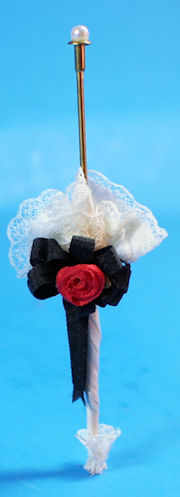 (image for) Parasol - white with black and red trim