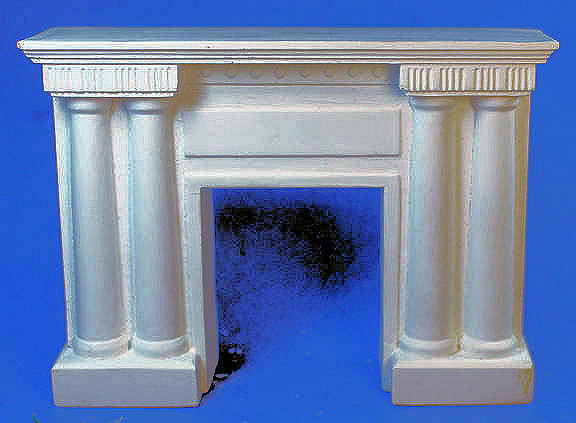 (image for) Fireplace - Victorian columned - white
