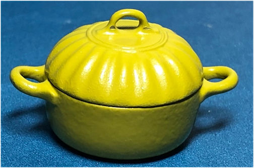 Cooking pot - round - ribbed lid - lime