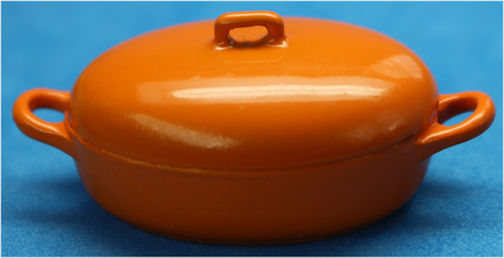Oval casserole - smooth lid- orange