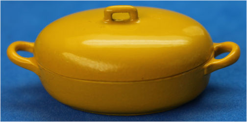 Oval casserole - smooth lid- lemon - Click Image to Close