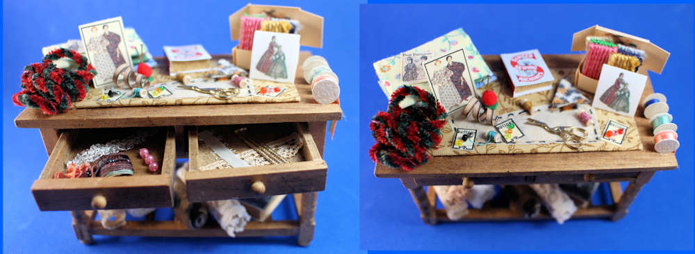 Sewing table - filled (image for) Sewing table - filled