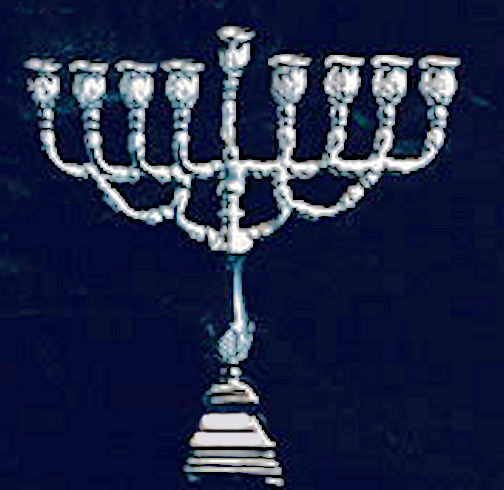 Classic Menorah - sterling silver - Click Image to Close