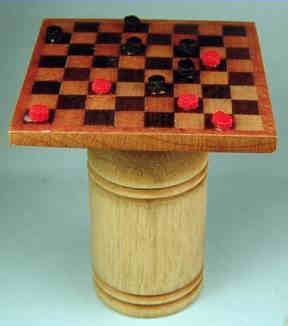 (image for) Checkerboard barrel and checkers