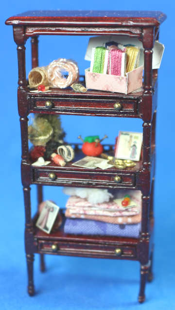 (image for) Sewing cabinet- Bespaq unit - filled - 1/2 scale