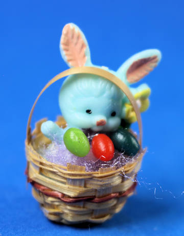 Bunny basket with Easter eggs (image for) Bunny basket with Easter eggs