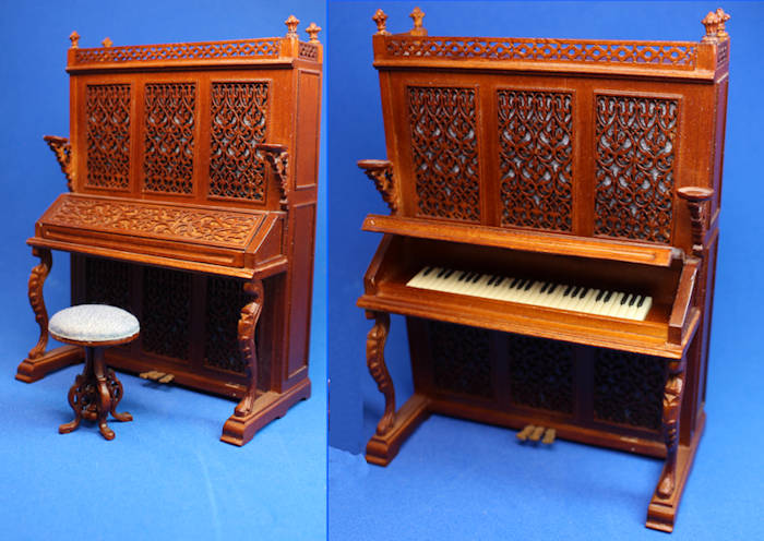 (image for) Upright piano and stool